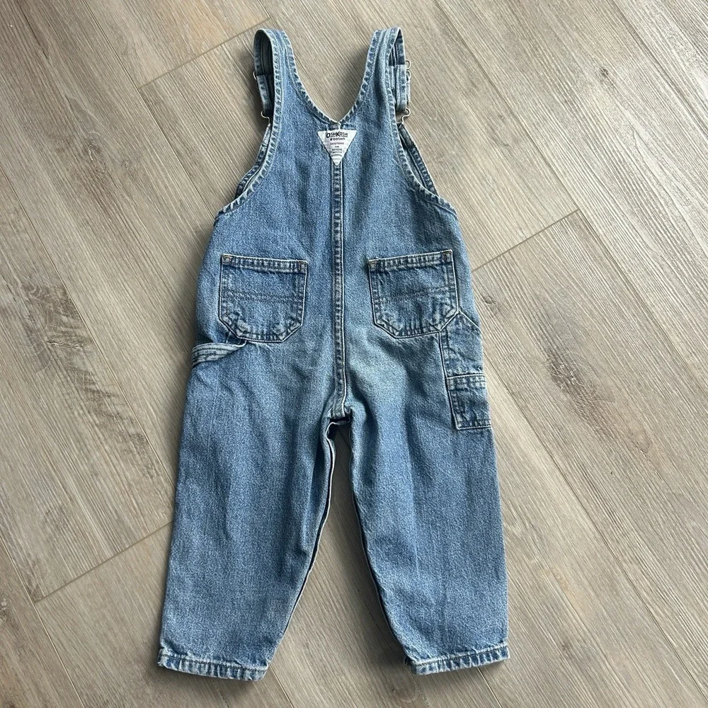Vintage 90s Oshkosh‎ B'gosh Baby 24 Months vestbak Denim Overalls